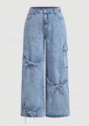 Shein Kék Klasszikus Hosszú Farmer Nadrág Széles Szárú Shein 44