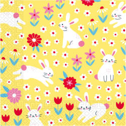 Procos Húsvét Bunny in Yellow szalvéta 20 db-os 33x33 cm PNN98129 (PNN98129)