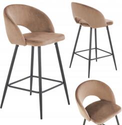 Halmar Hoker Kárpitozott Háttámlával bézs magas szék glam loft konyhához (V-CH-H/96-BEŻOWY)