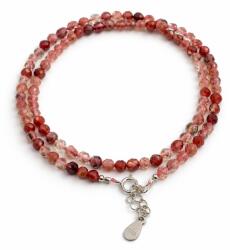  Colier din Andezin (Tibet Sunstone) Rotund Fatetat 4x4 mm Accesorii de Argint 925 - 1 Buc