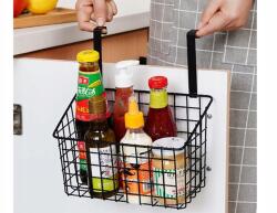 Rozz Kosár kosár rendszerező fém ajtóra akasztható konyhai polc (27231_CZ_mag_gabB_rozz)