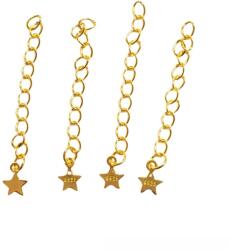  Charm Terminatie Stea Argint 925 aurit 4 cm - 1 Buc