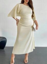Shein Krémszínű Ruha Szatén Midaxi Klasszikus Kerek Nyak Sima Shein 44