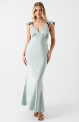 Oasis Zöld Ruha Maxi V-nyakkivágással, Egyenes, Hátul Megkötős Oasis Fodros 42