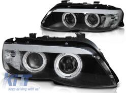  Tuning headlight set with halogen angel eyes and LED strip suitable for BMW X5 E53 11.2003-2006, left and right (ABBMHX6010435)