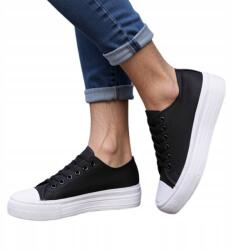  Férfi Tornacipő Fekete Platform Öko-bőr Fűzött 44 Lifestyle (11111)