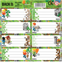 DERFORM Minecraft mintás füzetcímke 8 db/ív, BackUp, A61 (DFM-NNZB7A61) - officetrade