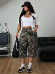 Shein Többszínű Mintás Klasszikus Bermuda Rövidnadrág Shein Megkötővel 50