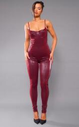 Prettylittlething Bordó, Selymes, Vállfás, Testhezálló Overall Prettylittlething 34