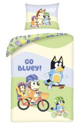 Halantex Bluey "Go Bluey" mintás pamut gyermek ágyneműhuzat 140 x 200 + 70 x 90 cm (H-BY-9740BL)