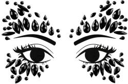  Arcdekorációs kristályok, fekete, 15x9cm (NDT6-010)