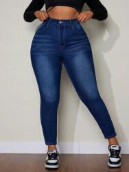 Shein Sötétkék Klasszikus Testhezálló Hosszú Farmer Nadrág Magas Derekú Shein 28