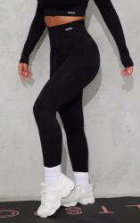 Prettylittlething Fekete Lábszármelegítő Mintás Varrat Nélküli Leggings Prettylittlething Xs