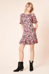 Dorothy Perkins Fekete Klasszikus Ruha Rövid Ujjú Virágmintás Dorothy Perkins 42