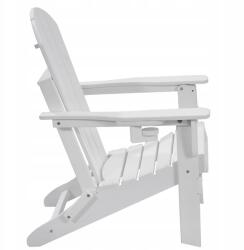 SucceBuy Kerti Napozóágy 2db Összecsukható Fotel Adirondack Műanyag Fehér (SLADLDKYBSKZM)