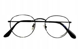  Szemüvegkeret Kerek Fém Fekete Retro Unisex 50-17 E3447 (OKZ026CZ)