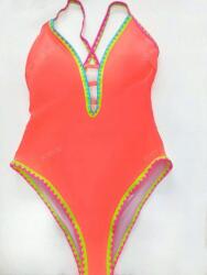 Shein Rózsaszín Egyrészes Fürdőruha Nyakkivágással V Megkötős Shein 42