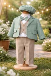 Ie Traditionala Kids Costum baieti botez Mathias 2- turcoaz