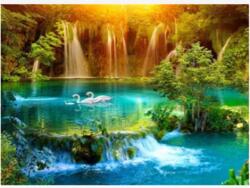 NORIMPEX - Puzzle Tablou Diamant: Cascada din vale 30x40cm - 1 - 39 piese