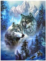 NORIMPEX - Puzzle Tablou Diamant: Doi lupi în munți 30x40cm - 1 - 39 piese