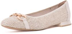 Caprice Balerini dama din piele naturala, Caprice, 9-22503-42 199 OFFWHITE COMB, alb