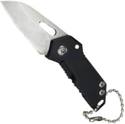 Dodaco Breloc briceag pliabil multifunctional din metal, mini cutit EDC pentru chei, compact 5.3-8.8 cm, negru argintiu