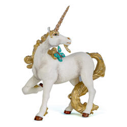 Papo Figurina unicorn auriu Papo, pictata manual, 10 x 4 x 13 cm (Papo39018) Figurina