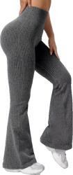  Pantaloni Sport de Dama, Flippy, pentru Yoga, Talie Inalta, Evazati, Tricotati, Gri Inchis, Marime XS (164234)