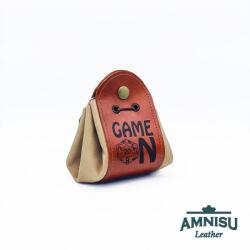 Amnisu Konyakbarna - bézs Game on feliratos bőr 2in1 szütyő és kockatálca M9021-9003Gameon