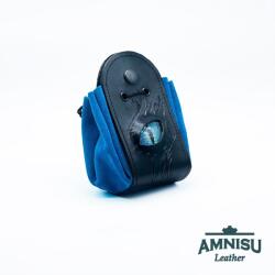 Amnisu Fekete - világoskék sárkányszemes bőr 2in1 szütyő és kockatálca - Ryen