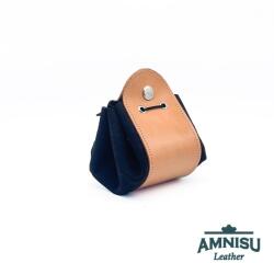 Amnisu Bézs - gyűrt fekete bőr 2in1 szütyő és kockatálca M3019-8019