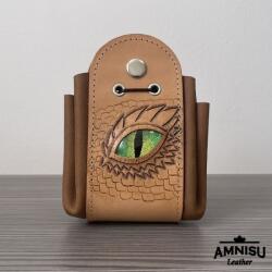 Amnisu Antikolt bézs - barna sárkányszemes bőr 2in1 szütyő és kockatálca - Ameya