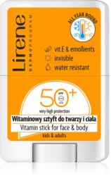 Lirene Vitamin Stick For Face&Body helyi ápolás a káros napsugarak ellen arcra és testre SPF 50 15 g