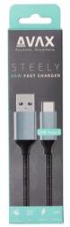 AVAX Töltőkábel, USB-A - USB-C, 1, 5 m, AVAX CB301G , acélszürke (AXCB301G)