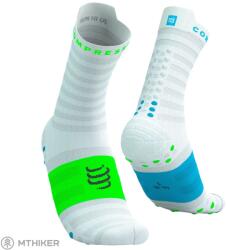 Compressport Pro Racing Socks v4.0 Ultralight Run High zokni, white/norse blue/neon green (T1 (EU 35 - 38))