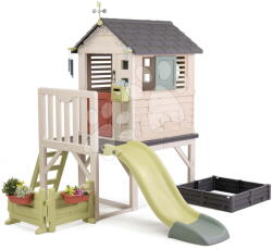 Smoby Căsuță pe piloni cu căsuță poștală House On Stilts Life Smoby cu tobogan și filtru UV (SM810301-F) Casuta pentru copii
