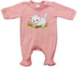  Vékony pamut rugdalózó - Cica mintával