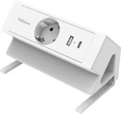 Fellowes Priza de incarcare Fellowes, Filex Power, cu prindere pe birou tip F, alb 100137173