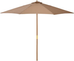 Outsunny Umbrelă de Grădină cu Șnur și Deschidere Reglabilă, Ø300x250 cm, Kaki | Aosom Romania (840-065BG)