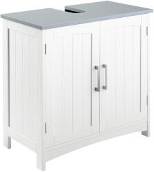Kleankin Mobilier Sub Lavoar Baie cu 2 Uși din MDF, 60x33x60cm, Gri și Alb | Aosom Romania (834-356LG)