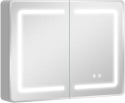 HOMCOM Dulap cu oglindă pentru baie cu iluminare LED, 60 x 80 cm, antiaburire, dimabil în 3 trepte | Aosom Romania (834-909V00SR) Comoda