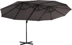 Outsunny Umbrela Dubla Outsunny, Poliester Anti-UV Impermeabila Gri 270x460x250cm | Aosom RO (84D-085GY)