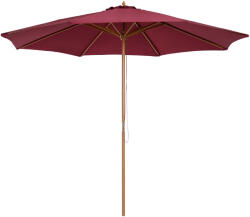 Outsunny Umbrelă de Soare Dublă pentru Grădină, Structură din Bambus și Poliester, Roșu, φ3x2, 5m | Aosom Romania (01-0576)