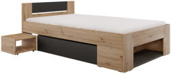 TEMPO KONDELA Ágy Tárhellyel, 120x200, Artisan Tölgy/Antracit, Unis