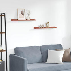 vidaXL Falpolc Polcokkal Tárolóval 2 Pcs Piros 60 x 9 x 3 cm Faanyag