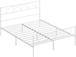 HomCom Cadru de pat 160x200 cm cu tăblie, suport lamele din oțel, depozitare sub pat | Aosom Romania (831-790V04WT)