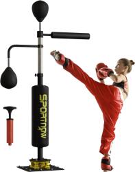 SPORTNOW Stand de box, două mingi de viteză, stâlp de box pivotant, pernă de lovituri, reglabil pe înălțime, Oțel, 107 x 36 x 140-205 cm, negru | Aosom Romania (A91-249V00BK) Sac de box