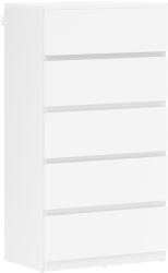 HOMCOM Comodă Sideboard Sertar, 5 sertare, 55 cm x 34 cm x 100 cm, Alb | Aosom Romania (831-337V99WT) Comoda