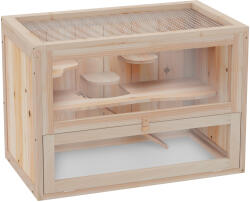 PawHut Cuscă pentru Hamsteri și mici Rozătoare din Lemn de Brad 60x35x42cm (D51-024)