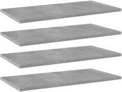 vidaXL 4 db Betonszürke Forgácslap Könyvespolc 60x30x1, 5 cm